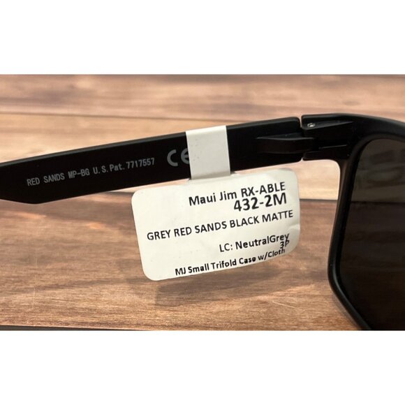 Maui Jim Red Sands RX-ABLE Sunglasses 432-2M Grey Lenses Black Matte Frame - Picture 3 of 9